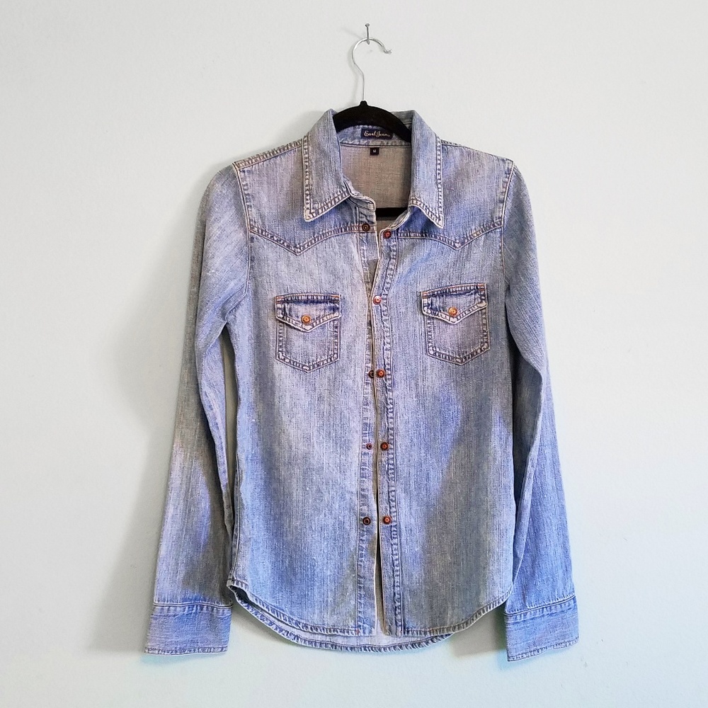 Earl Jeans Jean Button Down Shirt size M